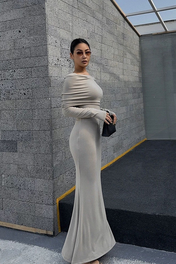 Figurbetontes Schulterfreies Maxikleid - Lonissa