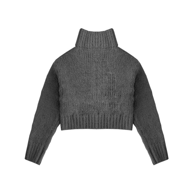 Kuscheliger Kurzpullover mit hohem Kragen - Lonissa
