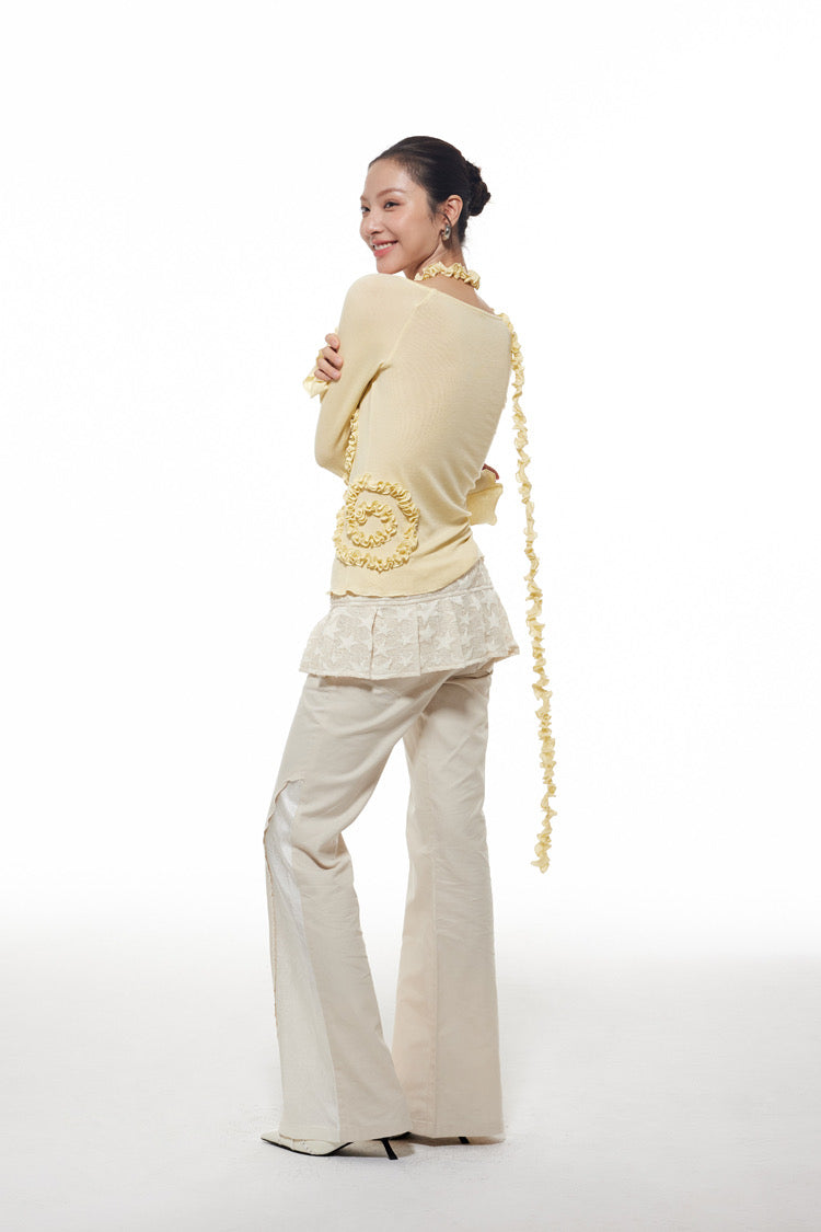 Langarmshirt mit Blumen Muster - Lonissa