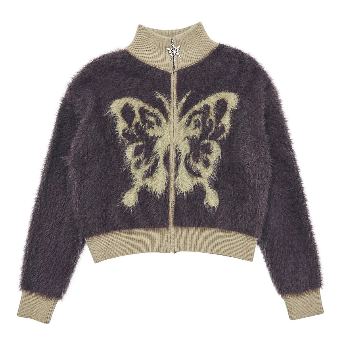 Mohair Zip-Jacke Schmetterling - Lonissa