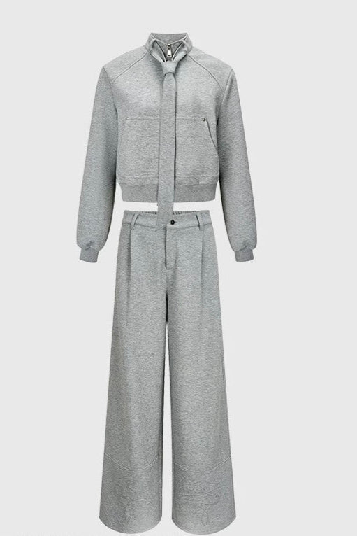 Bequemes Zweiteiler-Set mit Krawatte - Lonissa