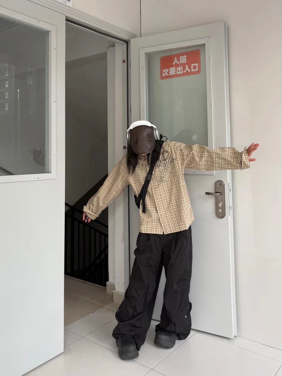 Oversized kariertes Hemd mit Print - Lonissa