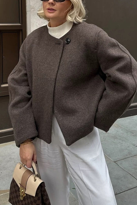 Oversized Kurzjacke in Woll-Optik - Lonissa