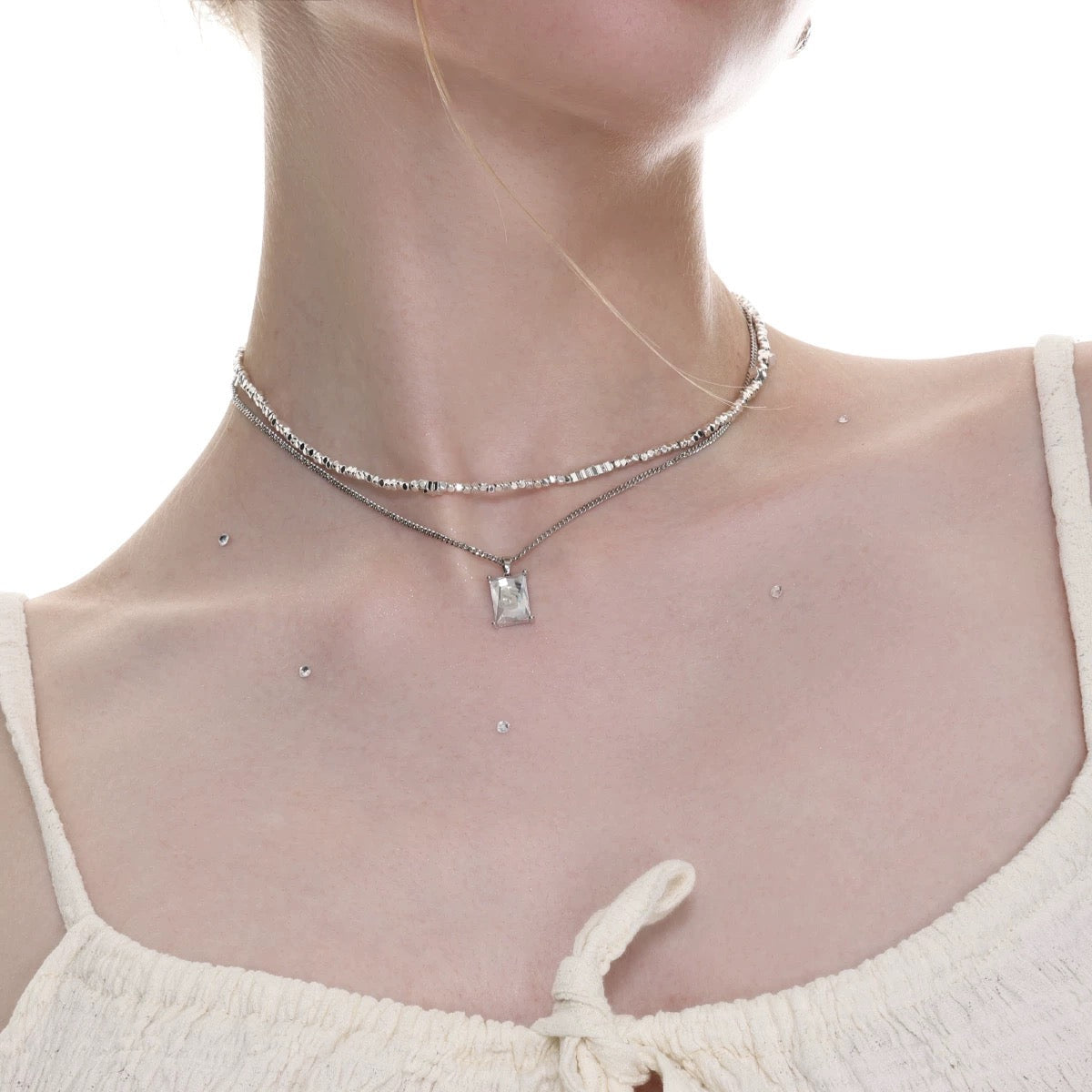 Ketten-Set mit Kristallanhänger - Lonissa