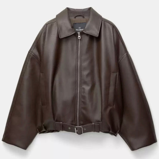 Viral Leather Jacket Bear