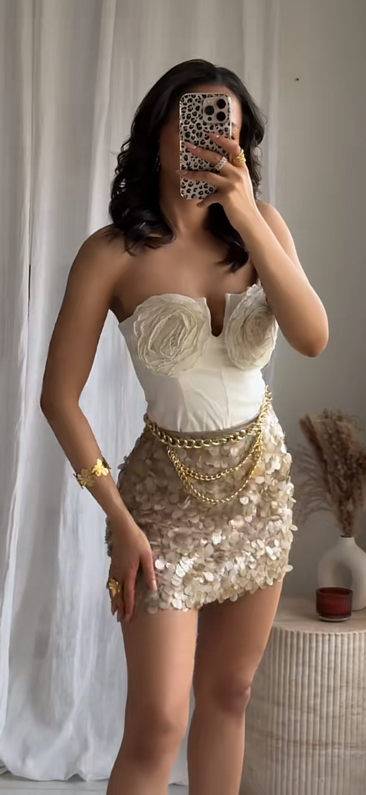 Ibiza Minirock mit Pailletten